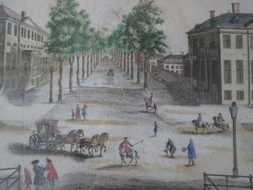 Opticaprent kleur Kleine Voorhout Den Haag, Beauvais, 1780 beschikbaar voor biedingen