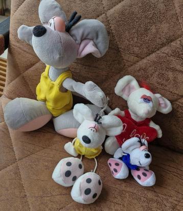 Diddl knuffels - 4 stuks - geel/rood/blauw beschikbaar voor biedingen