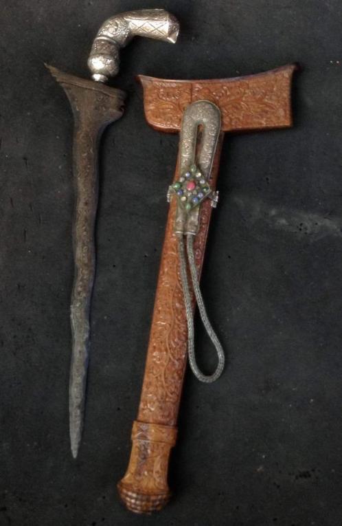 Antieke Keris Bugis 7 Luk Kemba Kris Zilver Toli-Toli LGA16, Antiek en Kunst, Kunst | Niet-Westerse kunst, Verzenden