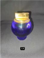 Vintage West German GHB Lighter Cobalt Blue Glass & Brass 20, Ophalen of Verzenden, Sigarenbandjes