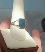 Prachtige 14 karaat herenring met blauwe steen, Sieraden, Tassen en Uiterlijk, Ringen, 20 of groter, Heer, Ophalen of Verzenden