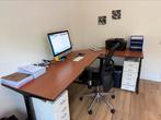Ahrend hoek bureau met bijpassende kast, Huis en Inrichting, Bureaus, Ophalen, In hoogte verstelbaar, Zo goed als nieuw, Bureau