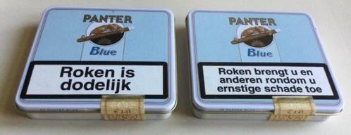 2x Sigarenblikje Panter, 2 verschillende uitvoeringen, Verzamelen, Rookartikelen, Aanstekers en Luciferdoosjes, Gebruikt, Tabaksdoos of Verpakking