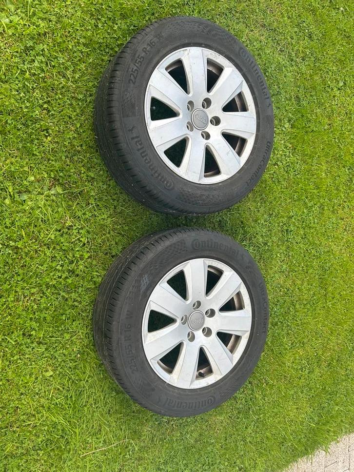 Audi velgen met nieuwe banden continental, Auto diversen, Wieldoppen, Zo goed als nieuw, Ophalen