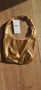 Goudkleurig Glittertasje - Nieuw!, Ophalen of Verzenden, Nieuw, Geel, Avondtasje
