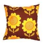 Retro kussenhoes Sunflower | 45 x 45 cm, Verzenden, Nieuw, Bruin, Vierkant