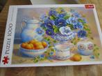 Trefl - legpuzzel blauw boeket - 1000 stukjes, Ophalen of Verzenden, 500 t/m 1500 stukjes, Zo goed als nieuw, Legpuzzel