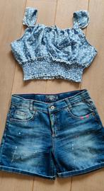 Korte broek short + top -.xs, Blauw, Ophalen of Verzenden, W27 (confectie 34) of kleiner, Zo goed als nieuw