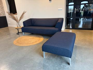 Rolf Benz 2.5 Zitsbank + Hocker - Donkerblauw beschikbaar voor biedingen