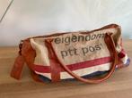 Gave leren Cowboybag gemaakt van een vintage PTT tas, 30 cm of meer, Overige kleuren, Ophalen of Verzenden, Zo goed als nieuw