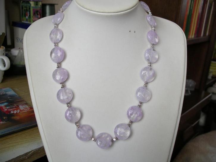 Een mooie Rozenkwarts edelstenen ketting, Sieraden, Tassen en Uiterlijk, Antieke sieraden, Ketting, Overige materialen, Met edelsteen