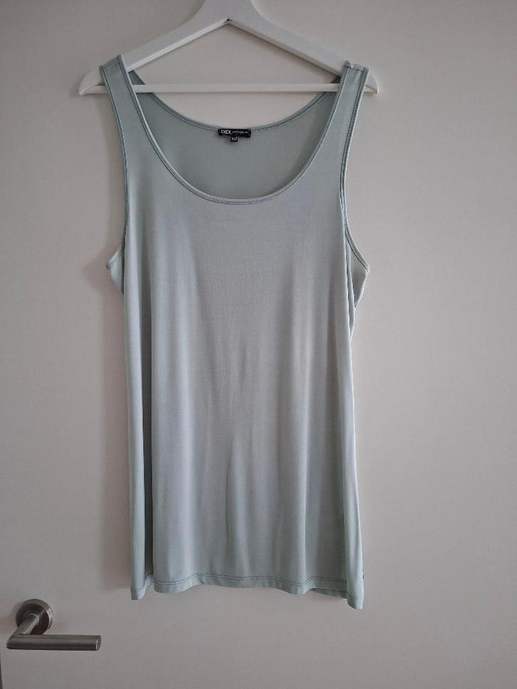 Didi rayon hemdje grijs groen maat XXL, Kleding | Dames, Tops, Zo goed als nieuw, Maat 46/48 (XL) of groter, Grijs, Zonder mouw