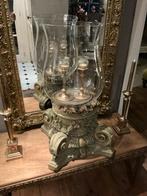 Antiek console met mond geblazen  windlicht, Ophalen