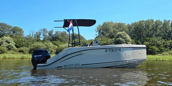 Unieke silveryacht 555 met 100 pk Tohatsu, Watersport en Boten, Vis- en Consoleboten, Nieuw, 70 pk of meer, 3 tot 6 meter, Benzine