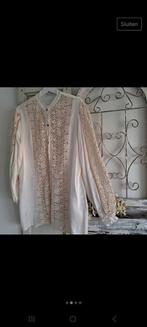 Creme witte blouse met kant all size, Ophalen of Verzenden, Wit, Zo goed als nieuw, Maat 46/48 (XL) of groter