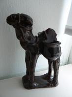 terracotta beeldje van kameel met zadelmanden, bruin, Antiek en Kunst, Ophalen