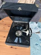 Antieke Grammofoon in Draagbare Koffer, Ophalen of Verzenden