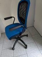 Blauw zwarte bureaustoel met armleuning, Ophalen, Zo goed als nieuw, Blauw