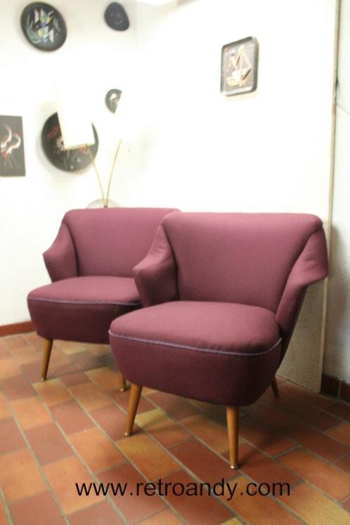 vintage cocktailstoel cocktail stoel fauteuil, Huis en Inrichting, Fauteuils, Zo goed als nieuw, Hout, Metaal, Stof, Overige materialen