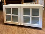 Witte Vitrinekasten met Glazen Deuren 2 X, Gebruikt, 100 tot 150 cm, Ophalen of Verzenden, Glas