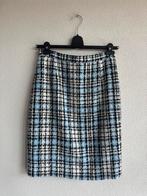 Vintage lichtblauwe tweed wollen midi rok, Vintage, Blauw, Vintage, Maat 42/44 (L)