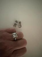 Zilveren ring en oorbellen set Ti Sento, Overige merken, Ophalen of Verzenden, Zo goed als nieuw, 2 of 3 bedels