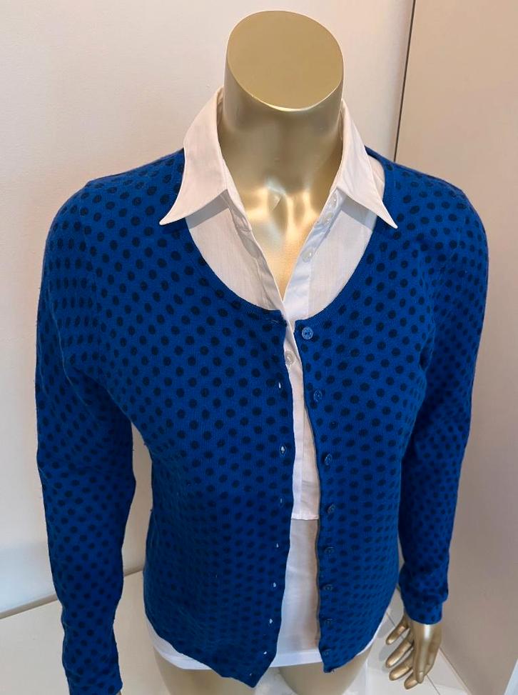 Bloomings, kobaltblauw vest het zwarte stippen, mt. M = 38, Kleding | Dames, Truien en Vesten, Gedragen, Maat 38/40 (M), Blauw