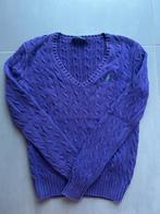 Paarse Cable Knit V-neck Ralph Lauren Sweater Maat M, Maat 38/40 (M), Verzenden, Paars, Zo goed als nieuw