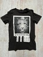 Zwart t-shirt cheetah, H&M, Ophalen of Verzenden, Zo goed als nieuw, Shirt of Longsleeve