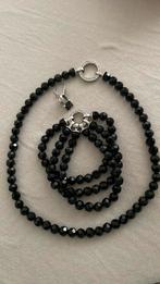 Zwarte Stenen Sieraden Set Zinzi, Sieraden, Tassen en Uiterlijk, Kettingen, Ophalen of Verzenden, Zo goed als nieuw, Zwart, Steen of Mineraal