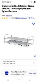 Logeerbed met onderschuifbed, Ophalen, Eenpersoons, 80 cm, Metaal