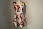 Karen Millen jurk witte jurk bloemen print uitlopende rok 42
