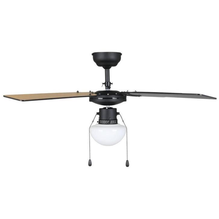 Plafondventilator met lamp, Huis en Inrichting, Lampen | Plafondlampen, Nieuw, Glas, Hout, Metaal, Overige materialen, Ophalen of Verzenden