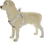 Halsband / BorstTuig / looplijn wit Middelgrote hond, Ophalen of Verzenden, Gebruikt