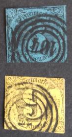Duitsland Thurn en Taxis mi.nrs. 8 en 10aII (korte randen), Verzenden, Gestempeld