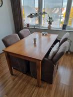 Eettafel met stoelen, Ophalen, Gebruikt, Eikenhout, 50 tot 100 cm
