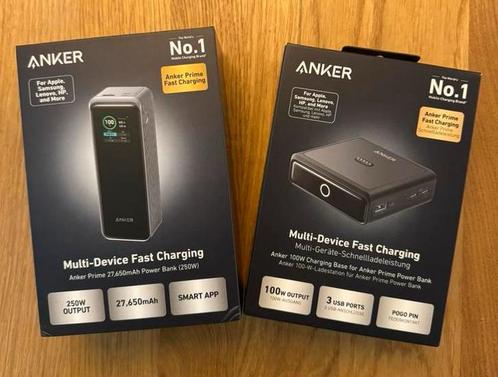 Anker Prime 27,650mAh Power Bank (250W)+ 100W Charging Base, Telecommunicatie, Powerbanks, Nieuw, Ophalen of Verzenden