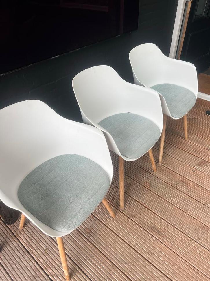 6 Nolon Liv Kuipstoelen - Gebruikt, Huis en Inrichting, Stoelen, Gebruikt, Vijf, Zes of meer stoelen, Kunststof, Wit, Ophalen of Verzenden