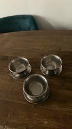 4 x rvs soepkom met vaste schotel eraan, Ophalen, Gebruikt