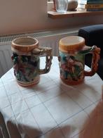 2 porcelein/aardewerk Bier   bekeres. Pullen., Ophalen of Verzenden, Zo goed als nieuw, Glas of Glazen, Overige merken