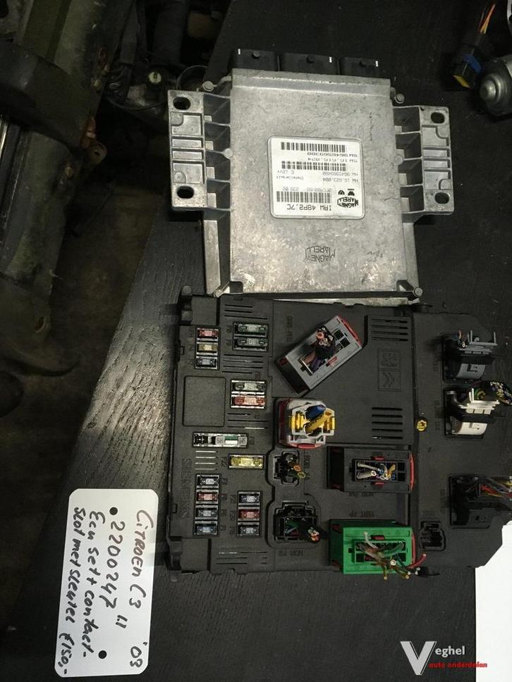 Citroen C3  1.1 2003 complete ecu set met contactslot, Auto-onderdelen, Elektronica en Kabels, Gebruikt, Ophalen of Verzenden