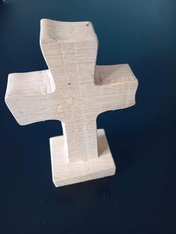 Houten Kruis met Voetstuk - Handgemaakt beschikbaar voor biedingen