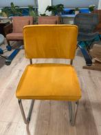 Zuiver ribstof buisframe eetkamerstoelen met armleuningen, Ophalen of Verzenden, Zo goed als nieuw, Overige kleuren