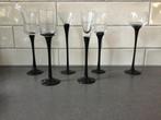 Set likeurglaasjes zwart met transparante kelken (6), Ophalen of Verzenden, Zo goed als nieuw, Borrel- of Shotglas