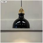 Oud, Zwart hanglampje met messing fitting, Bauhaus, Huis en Inrichting, Lampen | Hanglampen, Niet bekend, Gebruikt, Bauhaus, Ophalen of Verzenden