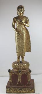 Een Thaise verguld bronzen figuur van Phra Malai,, Huis en Inrichting, Woonaccessoires | Boeddhabeelden, Zo goed als nieuw, Ophalen