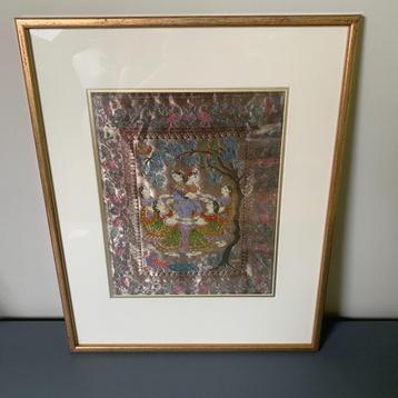 India metallic zilver zijden tapisserie uit Banarasi 52x42 beschikbaar voor biedingen