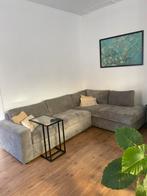WOOOD hoekbank Thomas ribstof vergrijsd, Huis en Inrichting, Banken | Complete zithoeken, Ophalen, Zo goed als nieuw, Stof