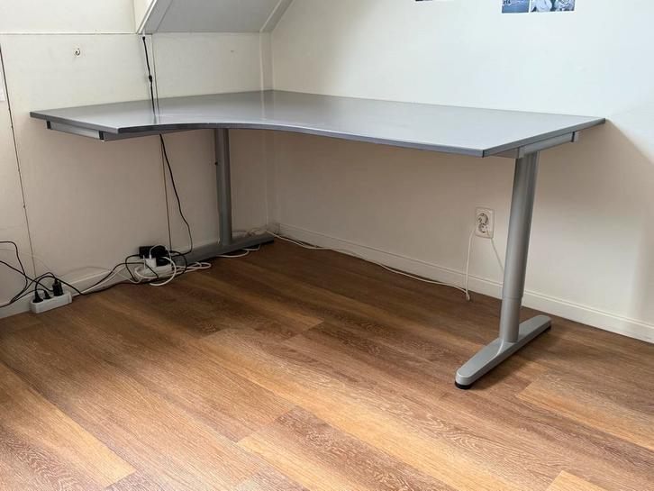 Ikea Galant Hoekbureau - Grijs, Huis en Inrichting, Bureaus, Gebruikt, Bureau, In hoogte verstelbaar, Ophalen