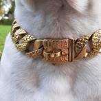Maffia Chains stoere 32mm gouden honden halsband ketting RVS, Nieuw, Ophalen of Verzenden